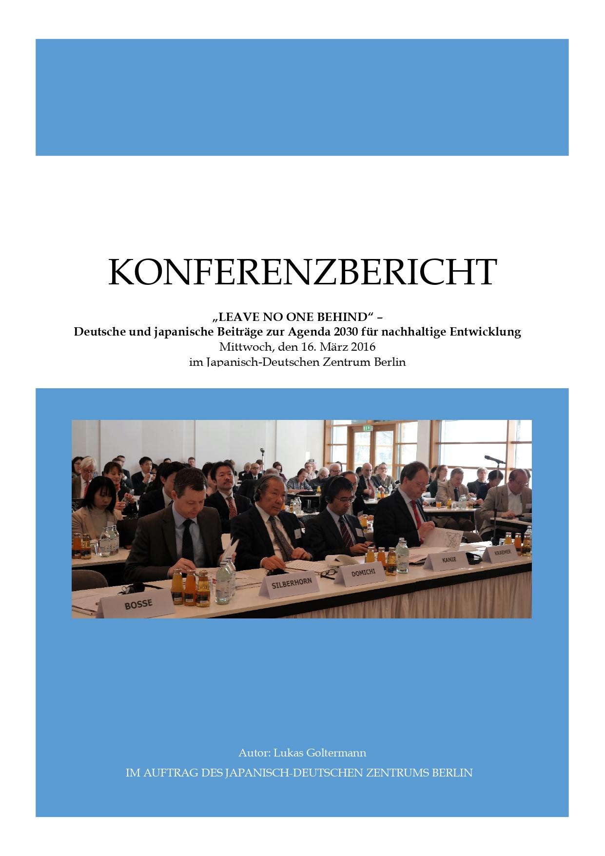 Leave No One Behind: Deutsche und japanische Beiträge zur Agenda 2030 für nachhaltige Entwicklung